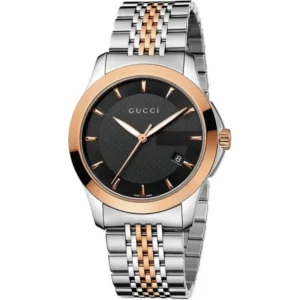 Gucci G Timeless Black Dial Two Tone Steel Strap Watch For Women - YA126512