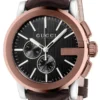 Gucci G Chrono Black Dial Brown Leather Strap Watch For Men - YA101202