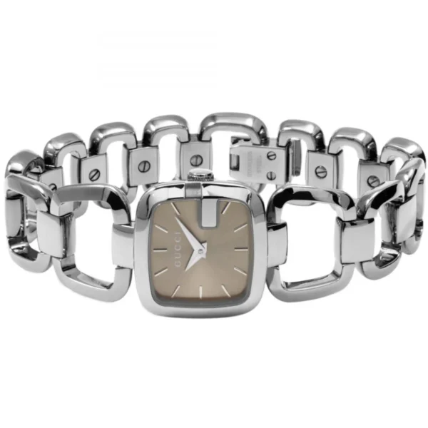 YA125507-1__41666.1549015456 Gucci G Gucci Brown Dial Silver Steel Strap Watch For Women - YA125507