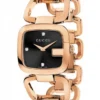 YA125512-128367_5bdab969-dc1e-44e8-85b4-9659080b932a Gucci G Ladies Diamonds Black Dial Rose Gold Steel Strap Watch For Women - YA125512