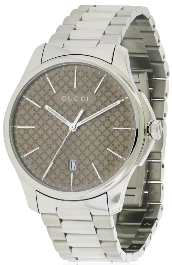 YA126317_ca98c51c-e341-4835-8531-216d92a3fce9 Gucci G Timeless Quartz Brown Dial Silver Steel Strap Watch for Men - YA126317