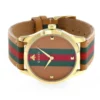Gucci G Timeless Quartz Brown Dial Brown Leather Strap Unisex Watch - YA1264077