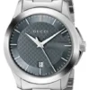 Gucci G Timeless Grey Dial Silver Steel Strap Watch For Men - YA126441