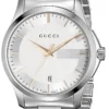 Gucci G Timeless Silver Dial Silver Steel Strap Unisex Watch - YA126442