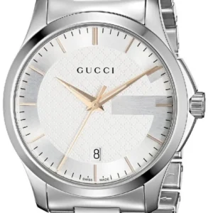 Gucci G Timeless Silver Dial Silver Steel Strap Unisex Watch - YA126442