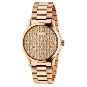 YA126482-1 Gucci G Timeless Quartz Gold Dial Gold Steel Strap Watch For Women - YA126482