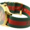 YA126487A-5 Gucci G Timeless Quartz Green & Red Dial Green & Red NATO Strap Watch For Men - YA126487A