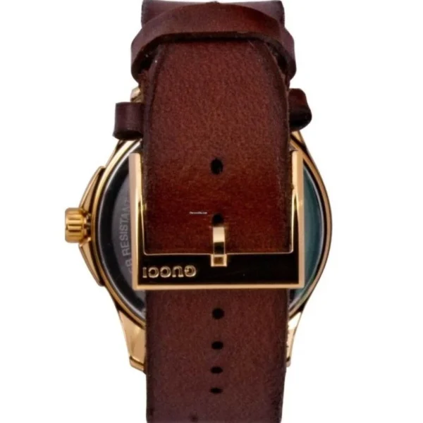 YA126497-4-184764 Gucci Le Marche Des Merveilles Red & Green Dial Brown Leather Strap Unisex Watch - YA126497