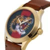 YA126497_05-984619 Gucci Le Marche Des Merveilles Red & Green Dial Brown Leather Strap Unisex Watch - YA126497