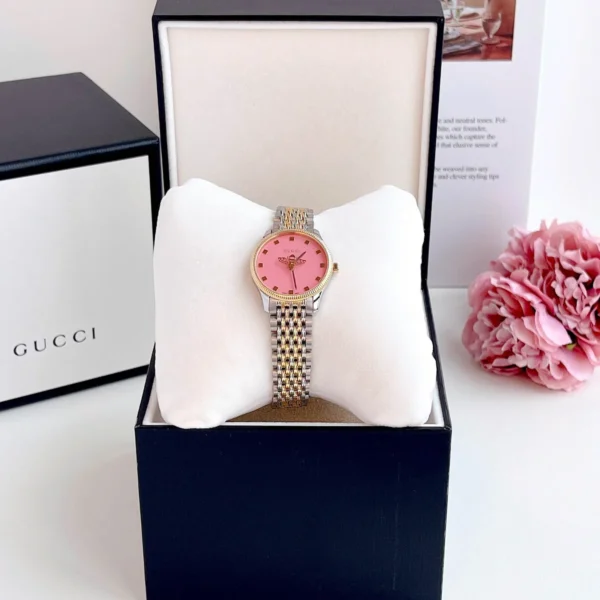 YA1265030-2 Gucci G Timeless Quartz Pink Dial Two Tone Steel Strap Watch For Women - YA1265030