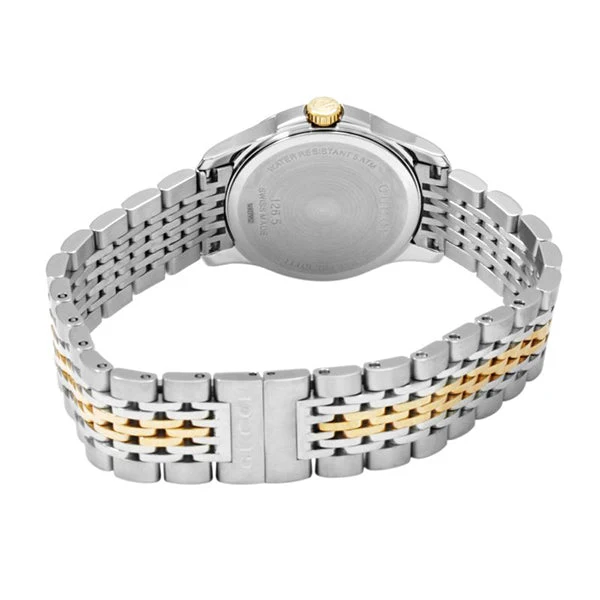 YA126513-2 Gucci G Timeless Diamonds Mother of Pearl Dial Two Tone Mesh Bracelet Watch for Women - YA126513