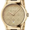 YA126553A-723884 Gucci G Timeless Gold Dial Gold Steel Strap Watch For Women - YA126553