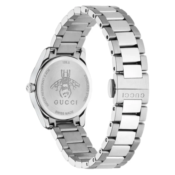 YA126572A-4004933BACKCOMPRESSED-383912-812563 Gucci G Timeless White Dial Silver Steel Strap Watch For Women - YA126572A