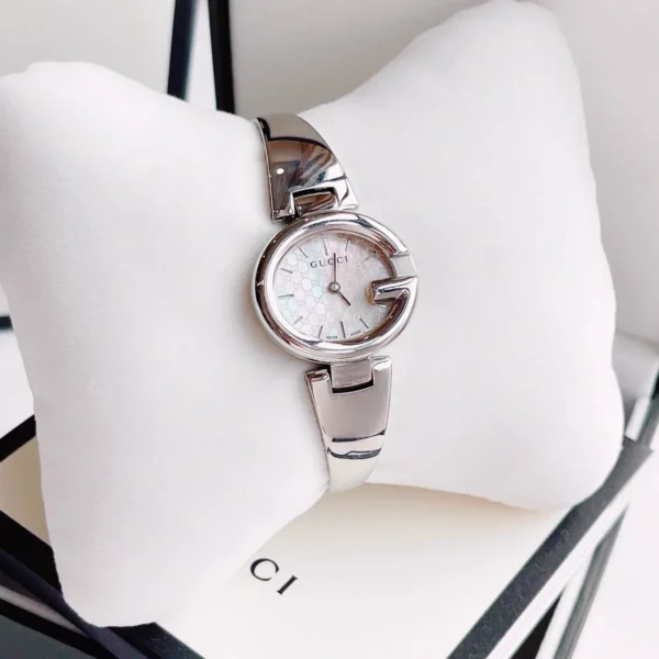 YA134511-2 Gucci Guccissima Quartz Silver Dial Silver Steel Strap Watch For Women - YA134511