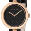 YA141401-1 Gucci Diamantissima Quartz Black Dial Black Leather Strap Watch for Women - YA141401