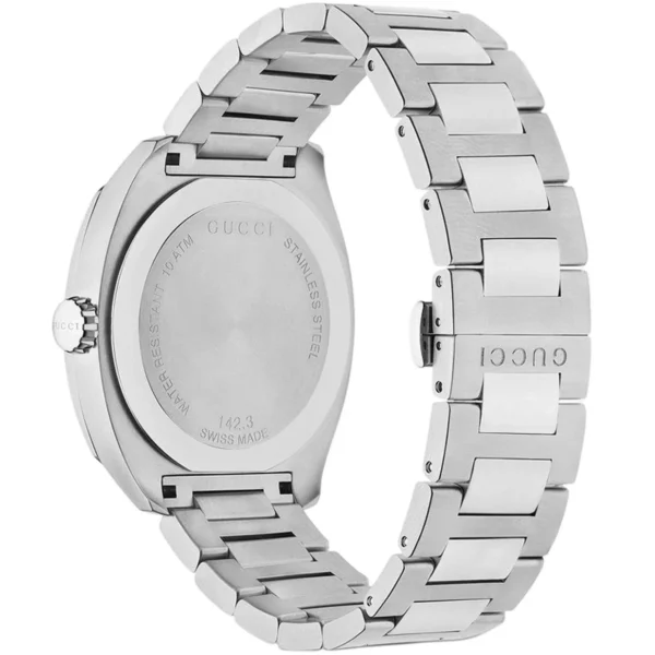 YA142303-1__60832.1550647368 Gucci GG2570 Quartz Blue Dial Silver Steel Strap Watch For Men - YA142303