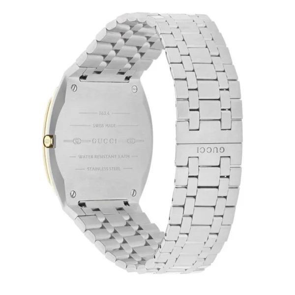 YA163403-2_39f6a2cb-105d-489e-a9ad-92adc379912e Gucci 25H Quartz Gold Dial Silver Steel Strap Watch for Women - YA163403