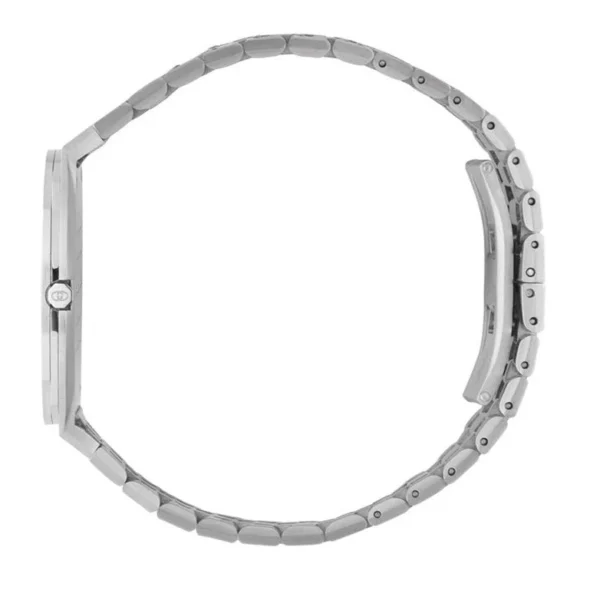 YA163407-3 Gucci 25H Quartz Silver Dial Silver Steel Strap Unisex Watch - YA163407
