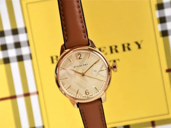 a203-226632_454af919-132f-472f-a07f-843e0e794920 Burberry The Classic Champagne Gold Dial Brown Leather Strap Watch for Women - BU10101