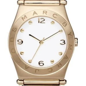 b04851c7-2bdb-45fb-97b8-01daaf1fe1db-807148_31ecb447-c627-4695-9218-1ea0ef95518c Marc Jacobs Amy White Dial Gold Steel Strap Watch for Women - MBM8519