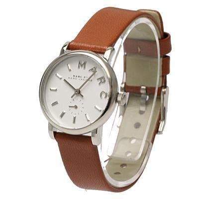 b23aa12e9b8ca41daa2cb6009f48888a-788048 Marc Jacobs Baker White Dial Brown Leather Strap Watch for Women - MBM1270