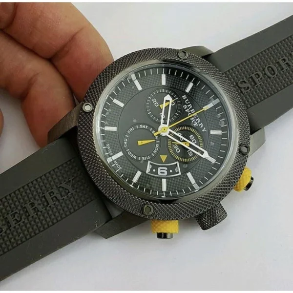 b3346333850a937ca705c0f96c609af7-568023_ebf8b085-0fa2-4e55-b337-c5058db66b49 Burberry Sport Endurance Chronograph Grey Dial Grey Rubber Strap Watch for Men - BU7713