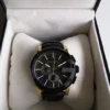 Gucci G Chrono Black Dial Black Leather Strap Watch For Men - YA101203