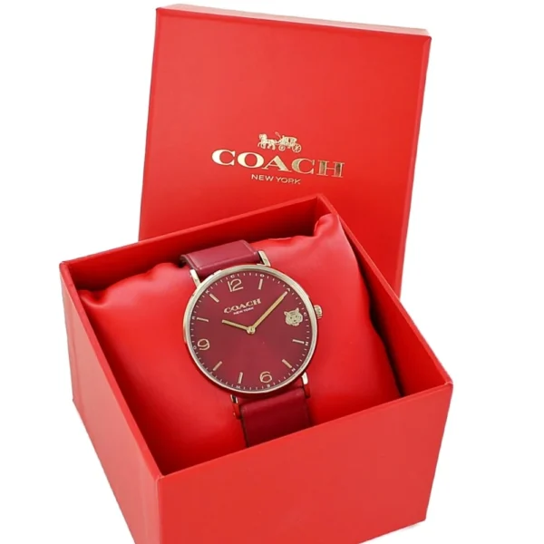 bfddeb9f-9f01-4c21-93bc-4468ccb29f83_5d5a093a-5dd1-410b-a8a3-8fcf114b369e Coach Perry Red Dial Red Leather Strap Watch for Women - 14503867