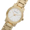 Burberry Heritage White Dial Gold Steel Strap Watch for Women - BU9203