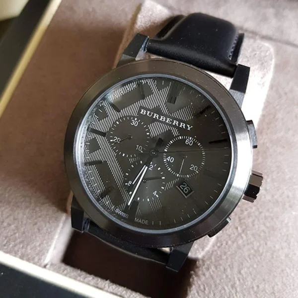 burberrythe-city-mens-black-chronograph-watch-bu9364_1-592786 Burberry The City Black Dial Black Leather Strap Watch for Men - BU9364