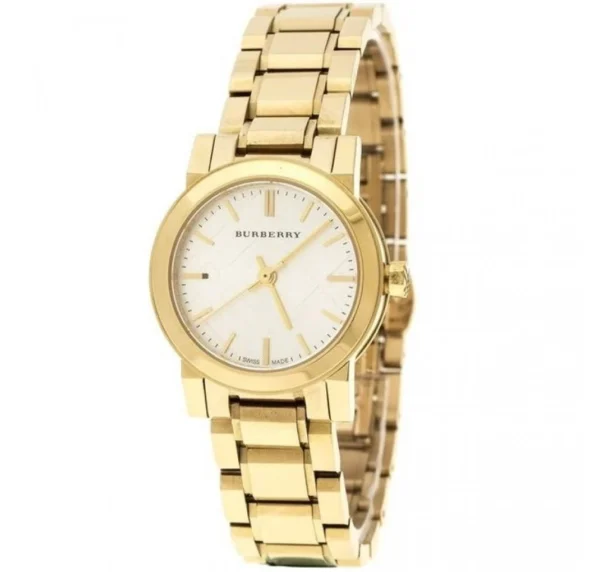 Burberry Heritage White Dial Gold Steel Strap Watch for Women - BU9203