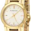 Burberry Heritage White Dial Gold Steel Strap Watch for Women - BU9203
