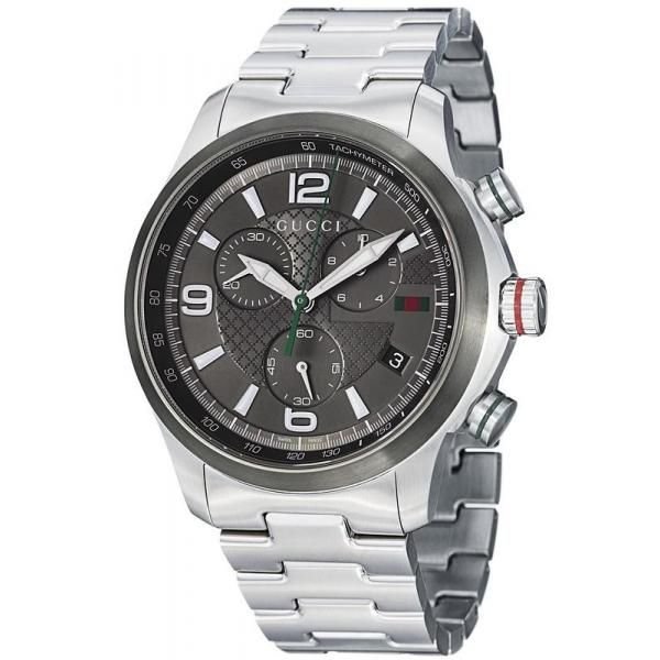 c5198e2f0499c88e506cdbded2d8d188 Gucci G Timeless Chronograph Grey Dial Silver Steel Strap Watch For Men - YA126238