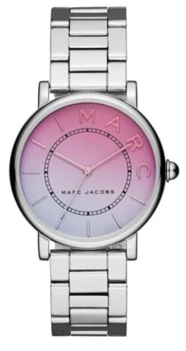 c58a7ae1-784c-4b2f-b06b-ec0c0f500bfd Marc Jacobs Roxy Pink Dial Silver Steel Strap Watch for Women - MJ3554