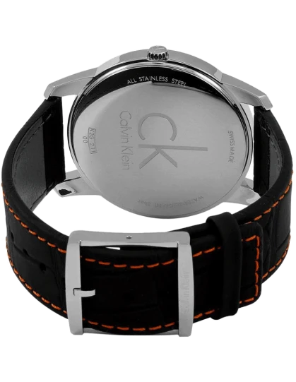 calvin-klein-k2g211c1 Calvin Klein City Black Dial Black Leather Strap Watch for Men - K2G211C1