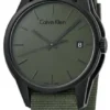 Calvin Klein Tone Green Dial Green NATO Strap Watch for Men - K7K514WL