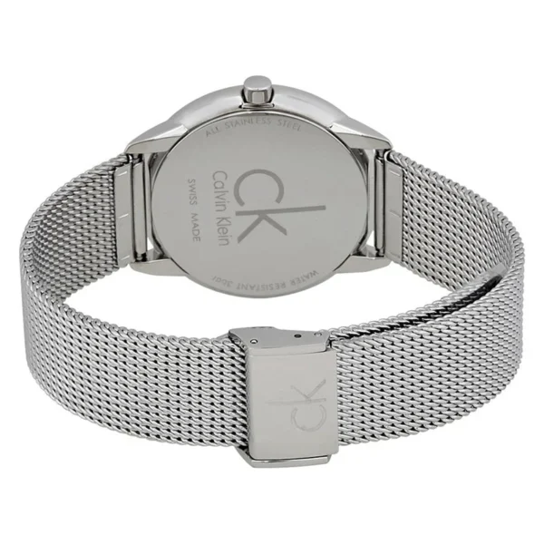Calvin Klein Minimal White Dial Silver Mesh Bracelet Watch for Men - K3M2112Y