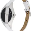 Calvin Klein Rebel White Black Dial White Leather Strap Watch for Women - K8P231L1