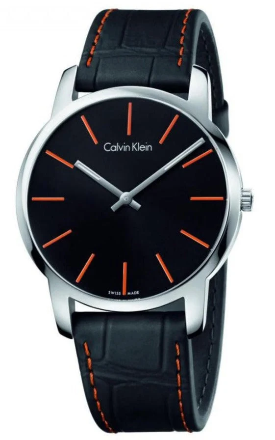 calvin-klein-watch-modk2g211c1 Calvin Klein City Black Dial Black Leather Strap Watch for Men - K2G211C1