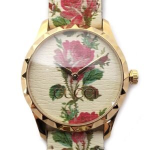 camino-japan_g-000859-256024_6836e430-dff7-43ad-b48d-56d8c9a72502 Gucci G Timeless Floral Gold Dial White Leather Strap Watch For Women - YA1264084
