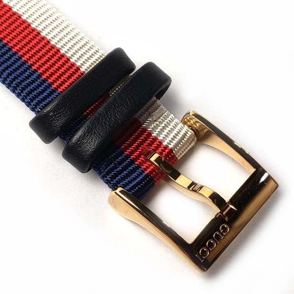 camino-japan_g-000994_5-719424 Gucci G-Frame Mother of Pearl Dial White Blue Red Nylon Strap Watch For Women - YA147405