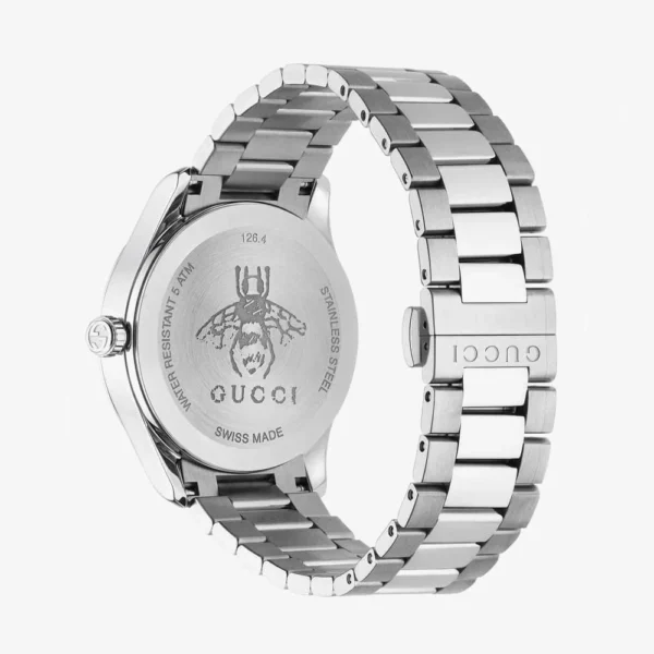 Gucci G Timeless Black Dial Silver Steel Strap Watch For Women - YA1264029
