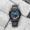 cf358fcedd58f63a Citizen Eco Drive Blue Dial Black Steel Strap Watch For Men - AW0024-58LB