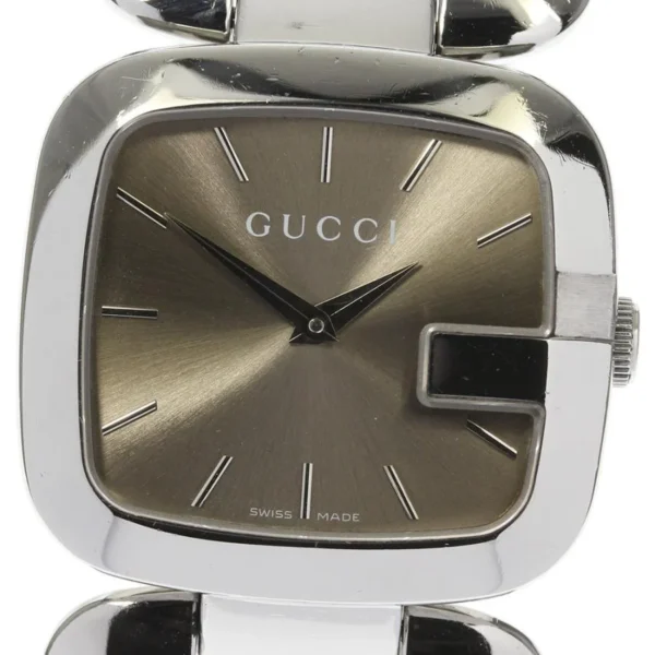 closer0510_648492-975184_cad2d398-2ede-4231-9049-4d7d48fea146 Gucci G Gucci Brown Dial Silver Steel Strap Watch For Women - YA125401