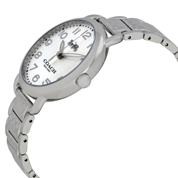 Coach Delancey White Dial Silver Steel Strap Watch for Women - 14502495