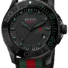 Gucci G Timeless Sport Black Dial Two Tone NATO Strap Watch For Men - YA126229