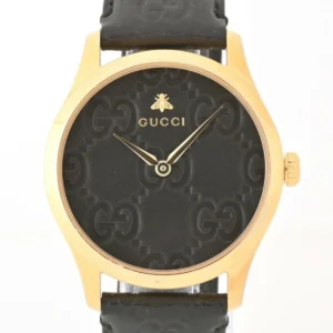 com_mall_1340082_GZl110ia_3 Gucci G Timeless Quartz Black Dial Black Leather Strap Watch For Women - YA1264034A