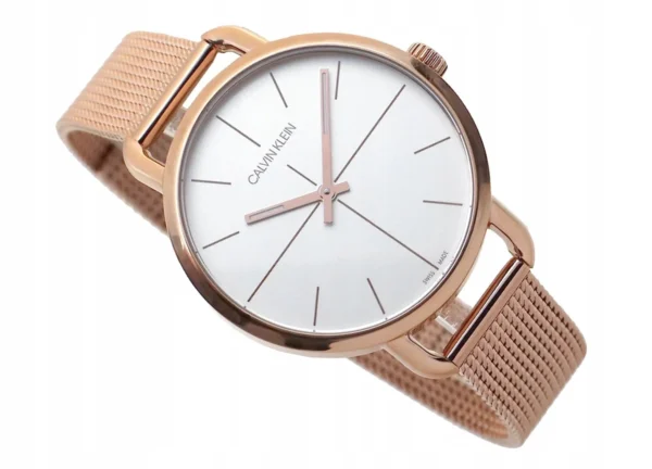 com_original_11b869_9eb6c0444866aacaeb0fdb0b79a9 Calvin Klein Even White Dial Rose Gold Mesh Bracelet Watch for Women - K7B23626