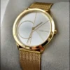com_s1024_0ca408 Calvin Klein Minimal White Dial Gold Mesh Bracelet Watch for Men - K3M21526