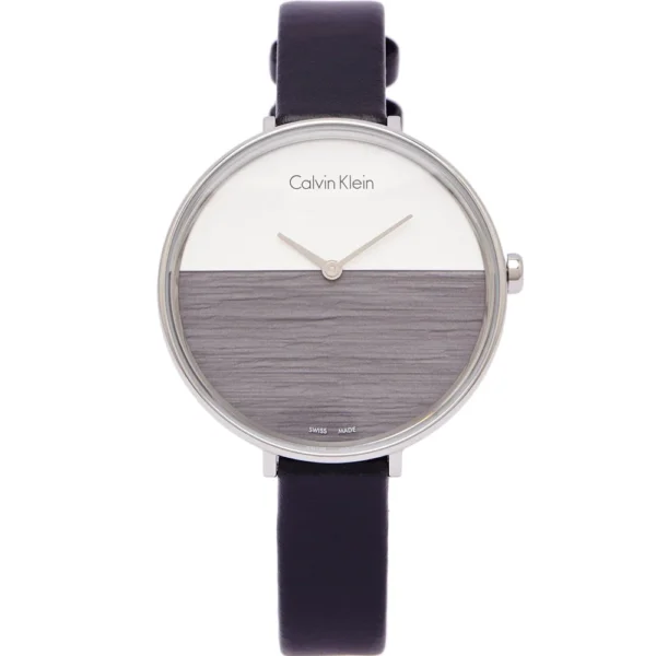 com_zp_images_5fb486d5-8ced-40c7-91c5-1270bb1b500b Calvin Klein Rise White Grey Dial Black Leather Strap Watch for Women - K7A231C3